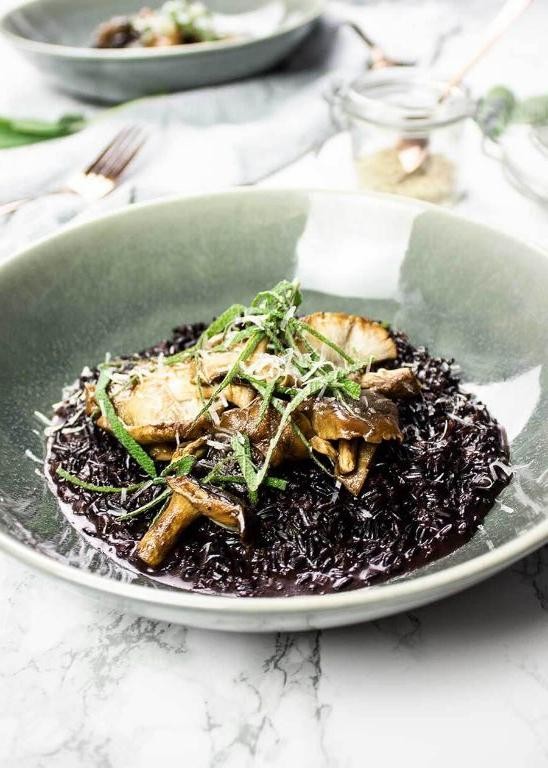 Black Rice Risotto with Mushrooms