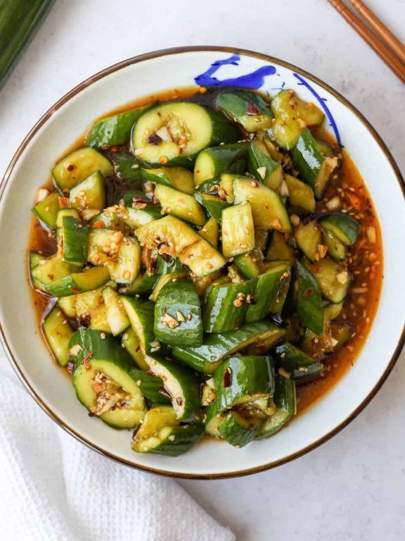 Black Vinegar Marinated Cucumber Salad