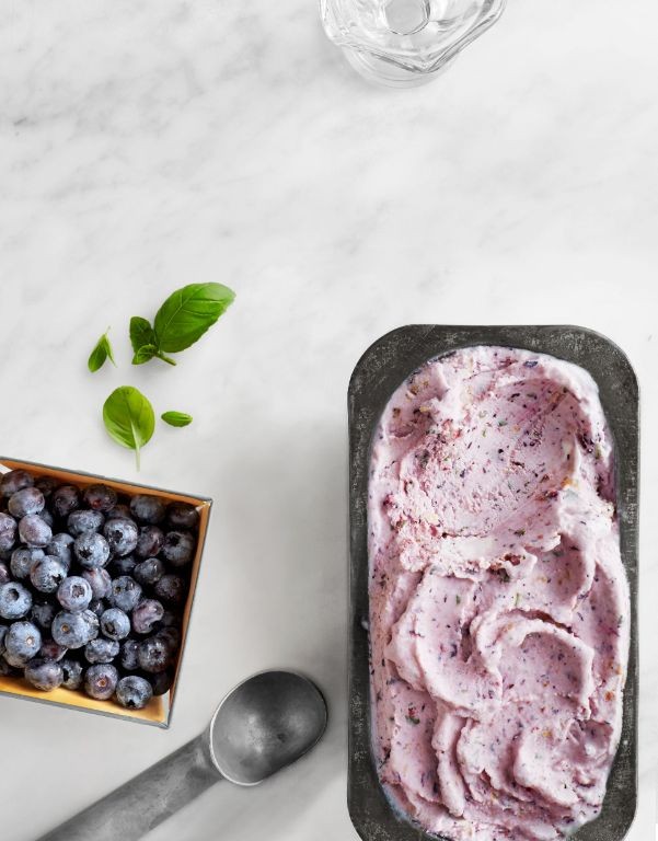 Blackberry Basil Frozen Yogurt