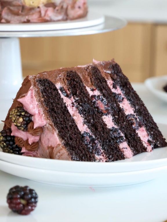 Blackberry Chocolate Marble Cake
