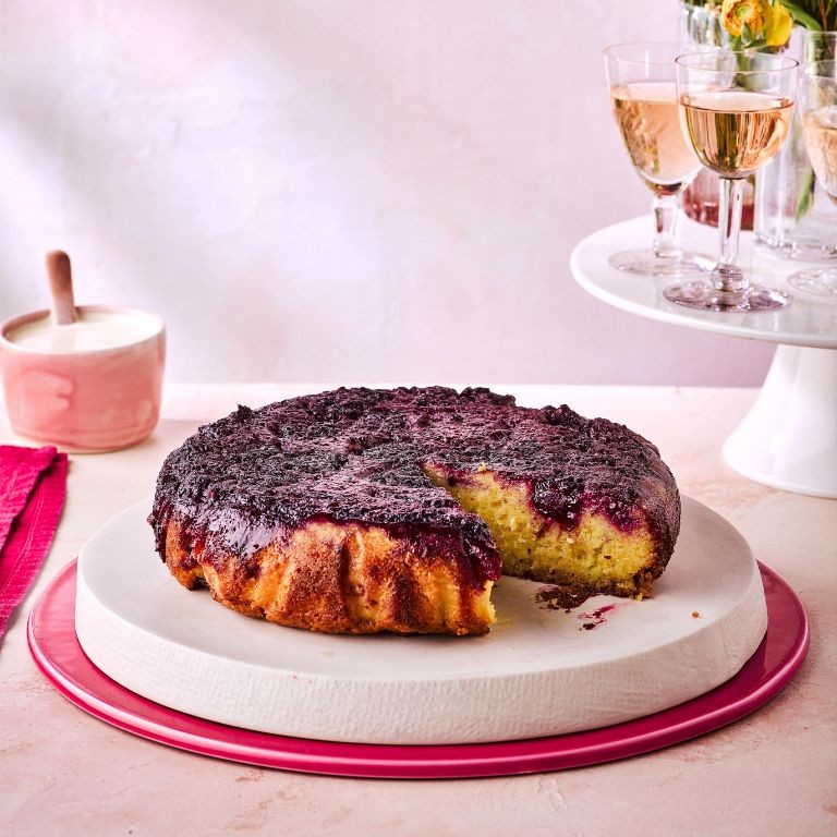 Blackberry Orange Polenta Cake