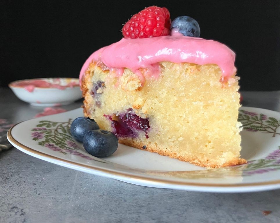 Blackberry White Chocolate Mud Cake