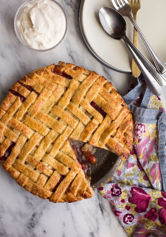Blackberry and Peach Lattice Pie