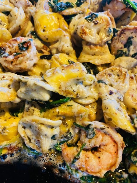 Blackstone Shrimp Alfredo Pasta