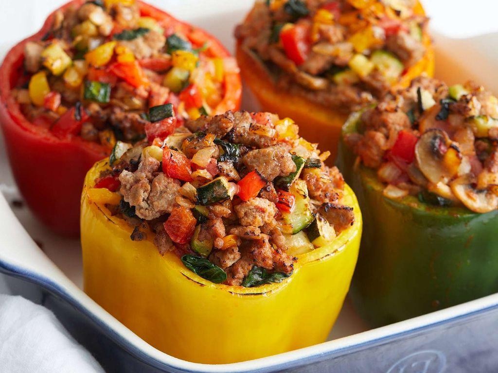 Blackstone Turkey and Spinach Stuffed Peppers