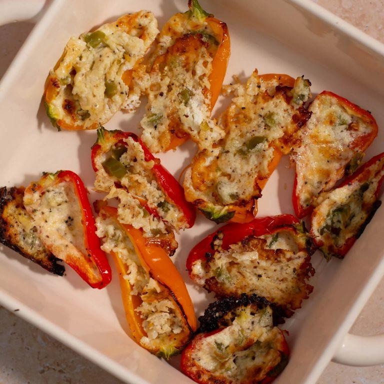 Blended Cottage Cheese Stuffed Bell Peppers