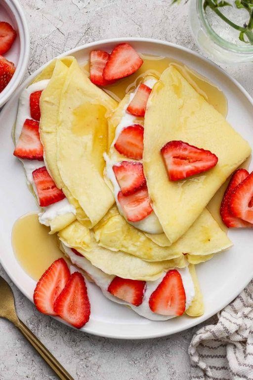 Blended Cottage Cheese and Honey Drizzled Crepes