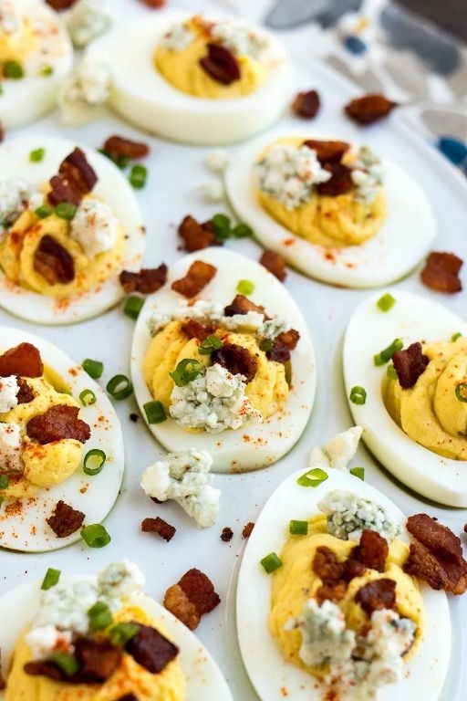 Blue Cheese and Bacon Deviled Eggs