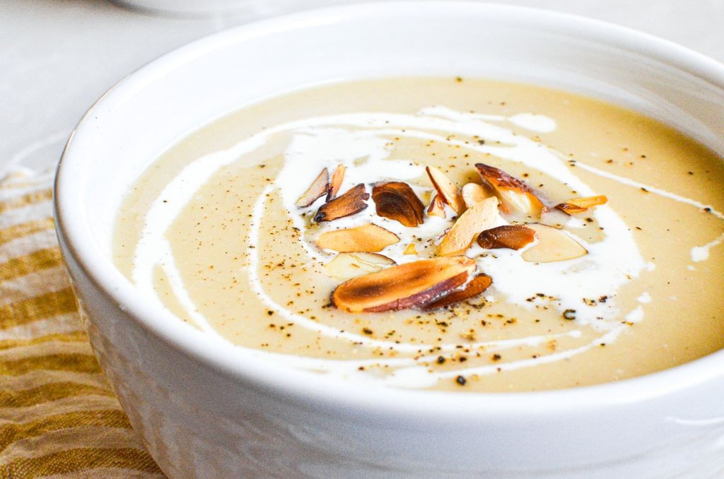 Blue Cheese and Roasted Garlic Soup