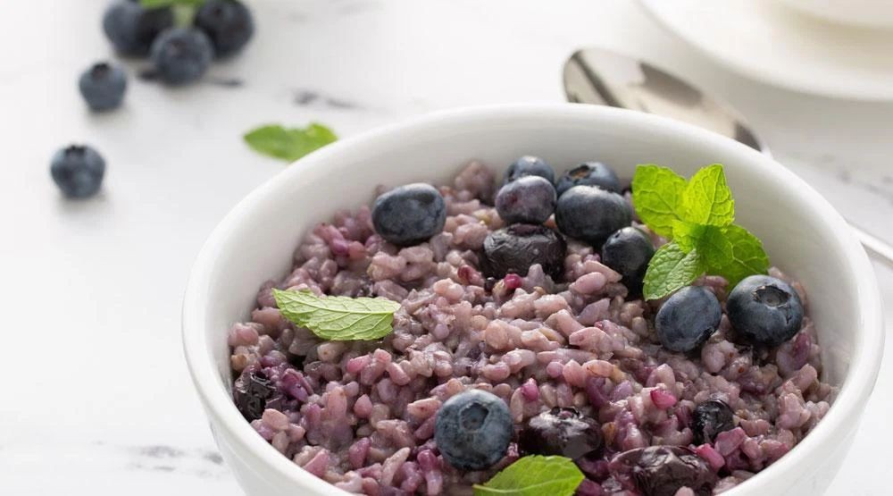 Blueberry Almond Rice Porridge