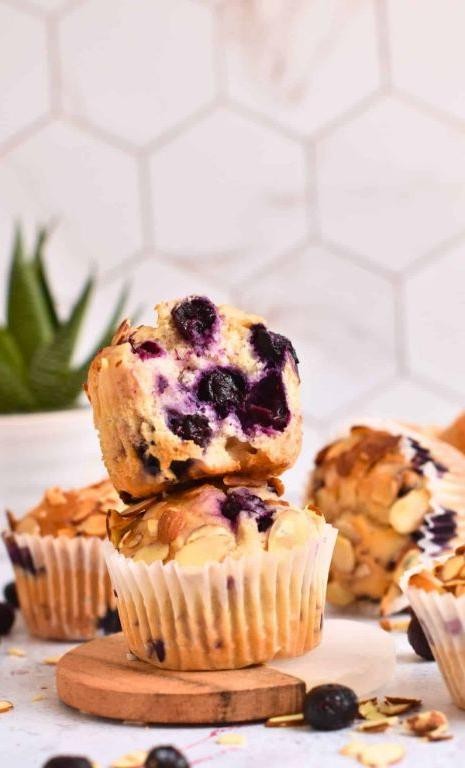 Blueberry Almond Vegan Muffins