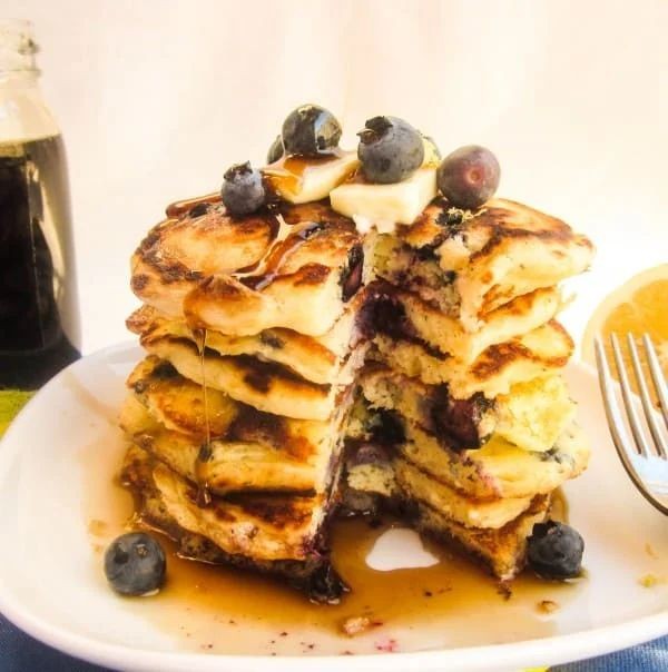 Blueberry Bisquick Pancakes with Lemon Zest