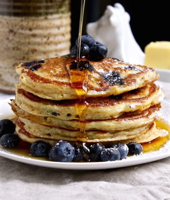 Blueberry Cornmeal Pancakes