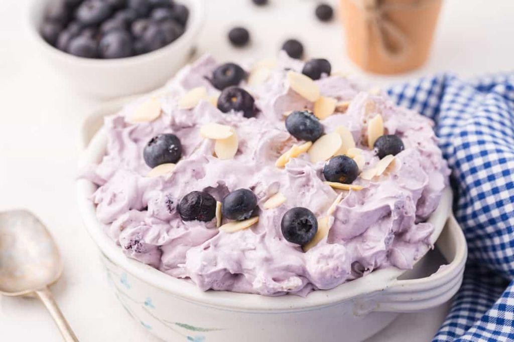 Blueberry Fluff Salad with Vanilla Pudding
