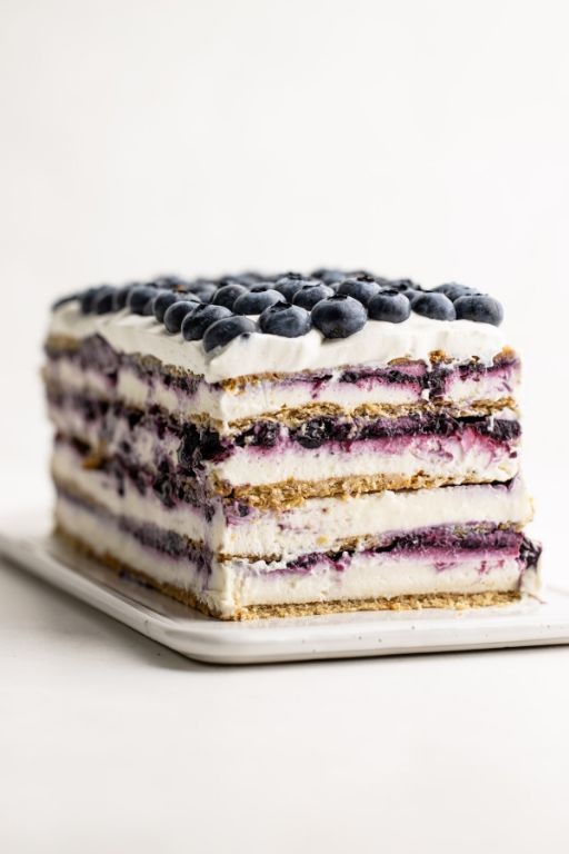 Blueberry Icebox Cake with Vanilla Wafers