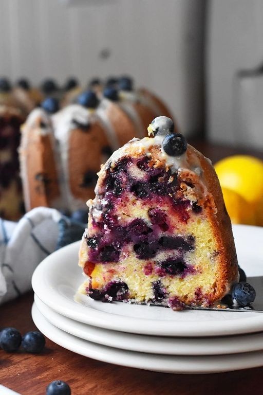 Blueberry Lemon Bundt Cake with Creamy Filling