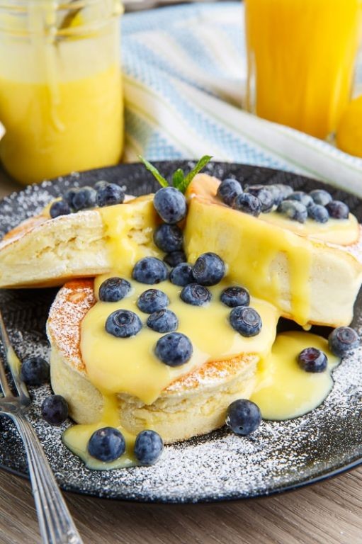 Blueberry Lemon Souffle Pancakes