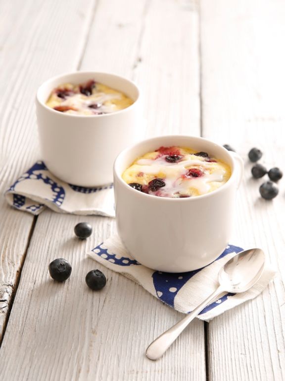 Blueberry Mug Muffin with Lemon Glaze
