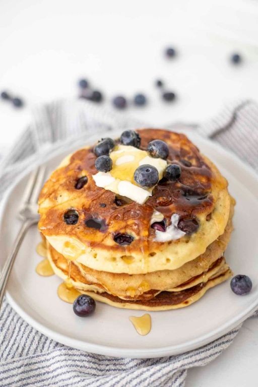 Blueberry Sourdough Pancakes