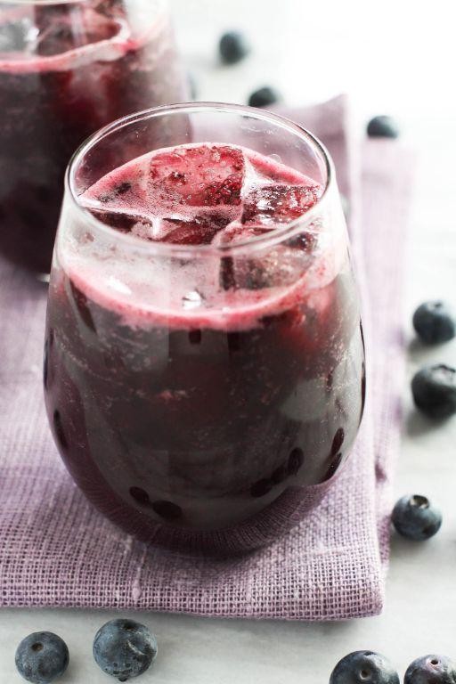 Blueberry juice ice chips
