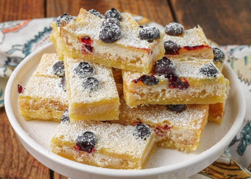 Blueberry lemon jello squares