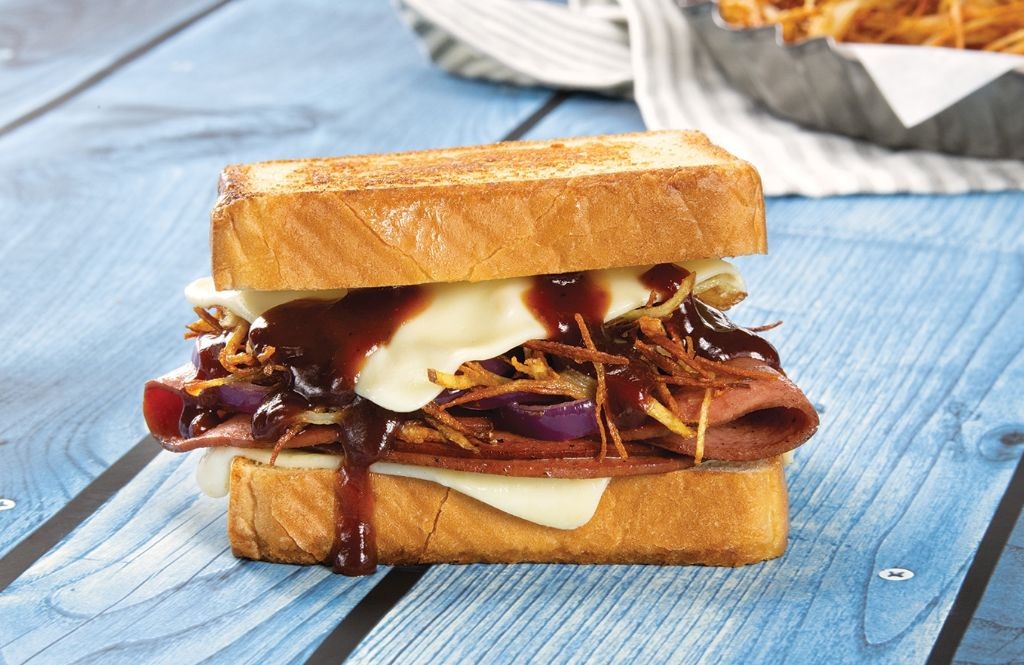 Bologna and BBQ Sauce Sandwich