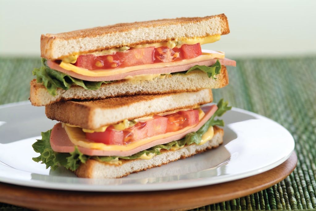 Bologna and Bacon Club Sandwich