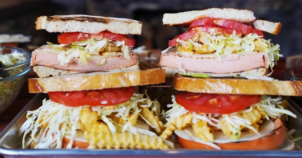 Bologna and Coleslaw Sandwich