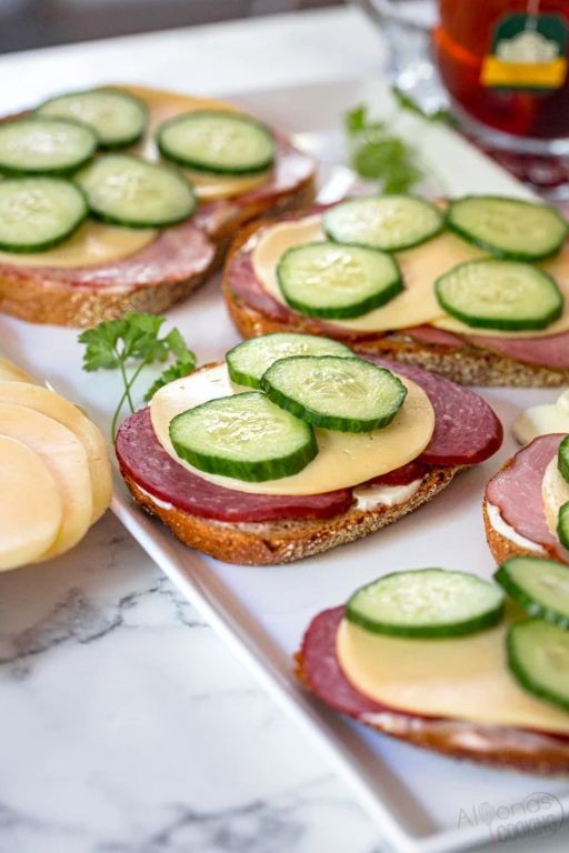 Bologna and Cucumber Tea Sandwich