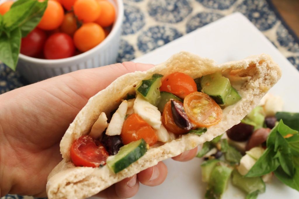 Bologna and Hummus Pita Pocket