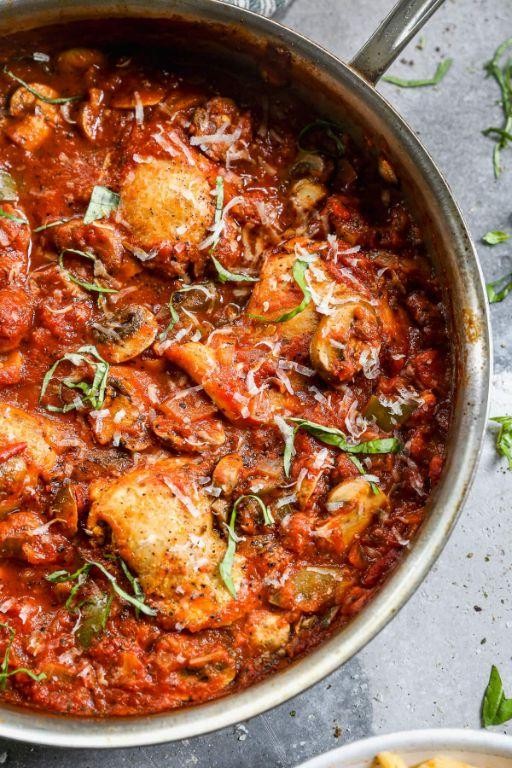 Boneless Chicken Thigh Cacciatore