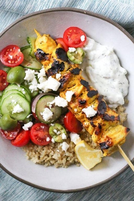 Boneless Chicken Thigh Kebabs with Tzatziki