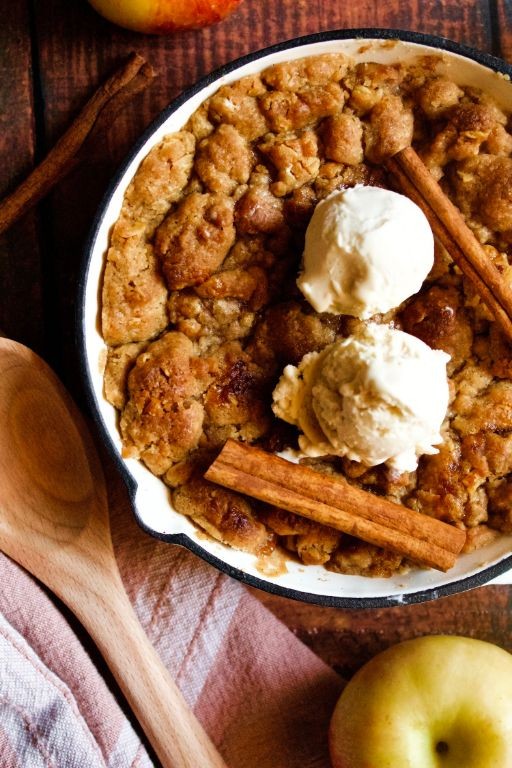 Bourbon Apple Cobbler with a Kick