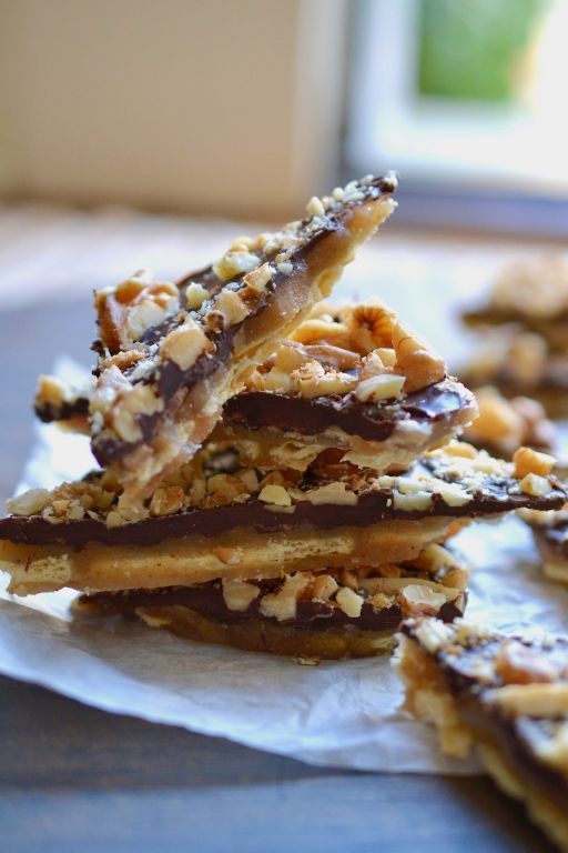 Bourbon Glazed Saltine Toffee