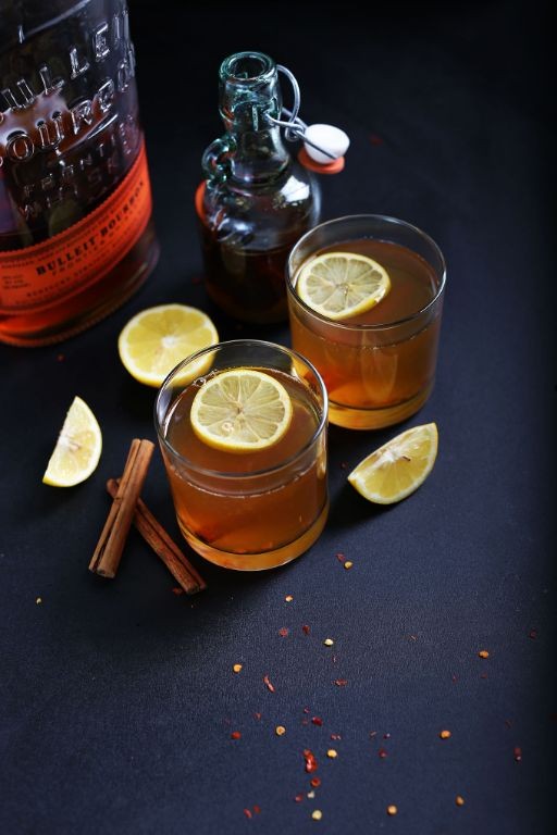 Bourbon Hot Toddy with Cinnamon Stick