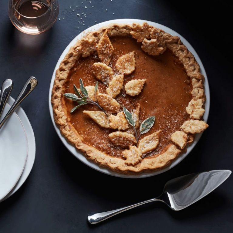Bourbon-Infused Pumpkin Pie with Real Pumpkin Filling