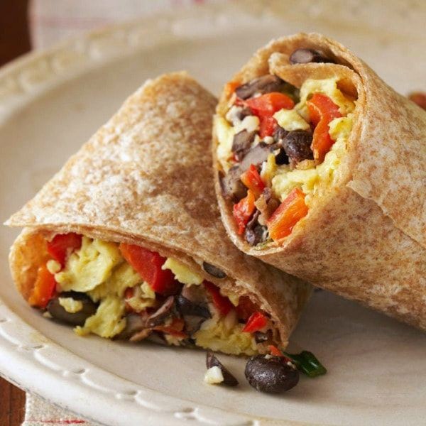 Breakfast Burrito with Beans and Salsa