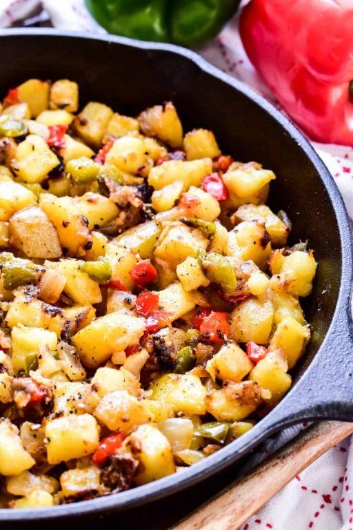 Breakfast Potatoes with Bell Peppers and Onions