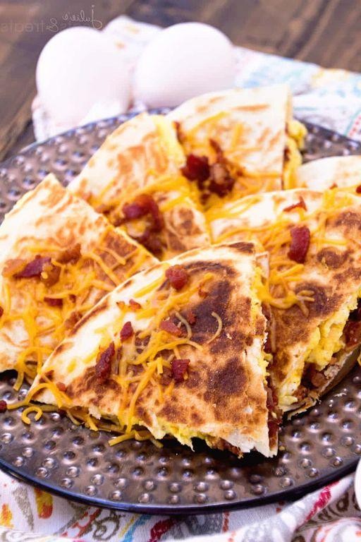 Breakfast Quesadilla with Eggs and Bacon