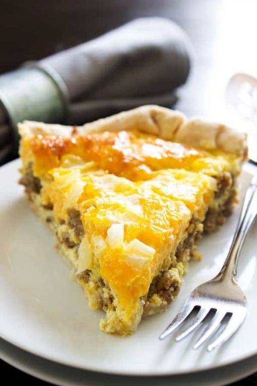Breakfast Sausage and Cheddar Quiche