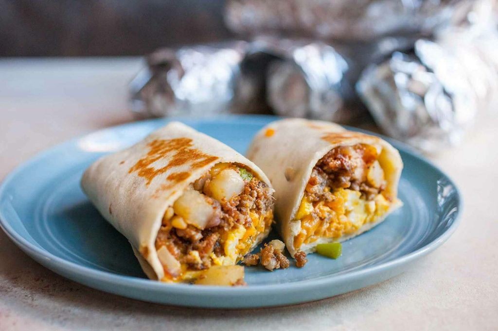 Breakfast Sausage and Egg Breakfast Burritos