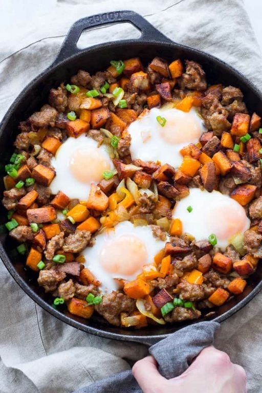 Breakfast Sausage and Sweet Potato Hash