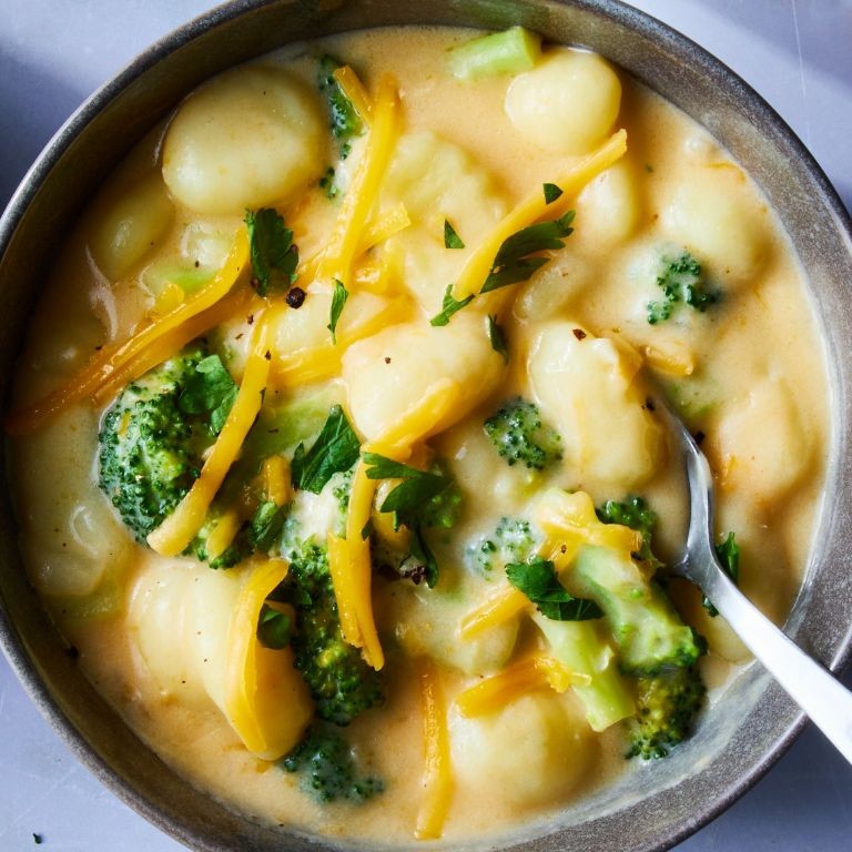 Broccoli Cheddar Gnocchi Soup