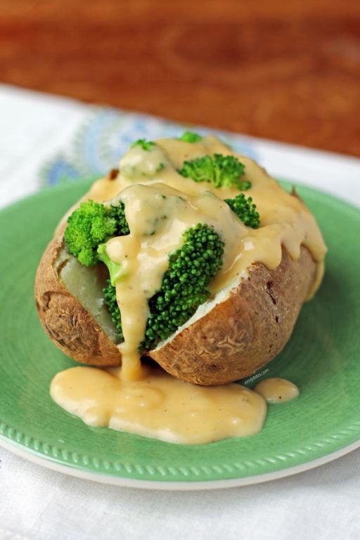 Broccoli and Cheddar Stuffed Potatoes