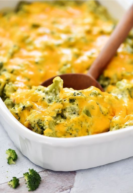 Broccoli and Cheese Casserole with Greek Yogurt