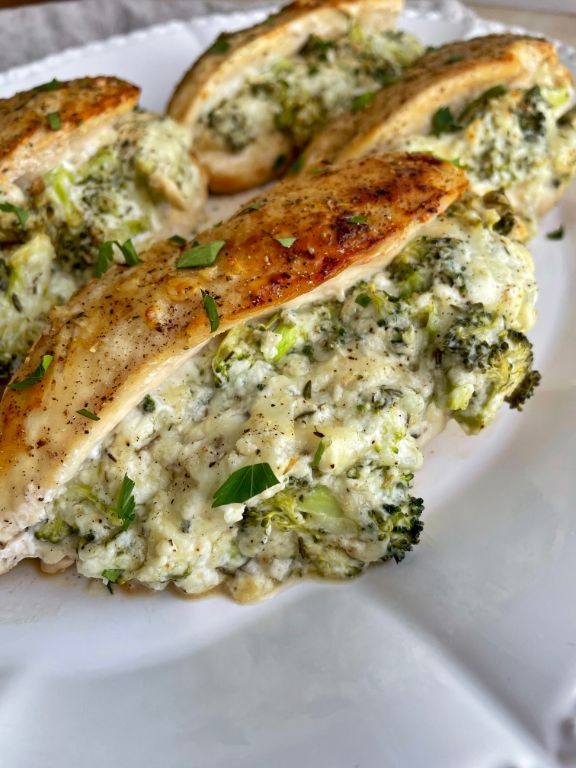 Broccoli and Cheese Stuffed Chicken Breast
