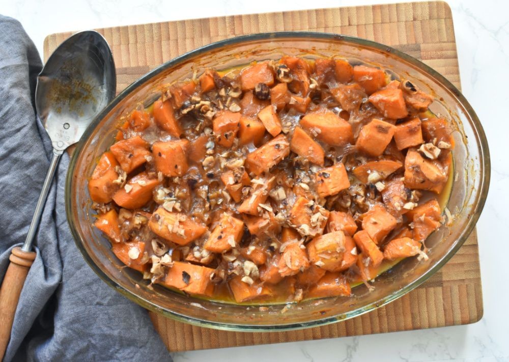 Brown Sugar Coconut Baked Sweet Potatoes