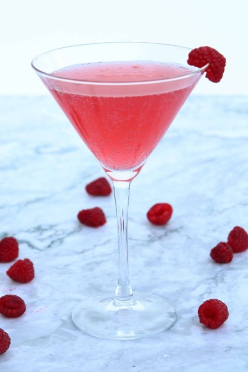 Bubbly Raspberry Martini with Prosecco
