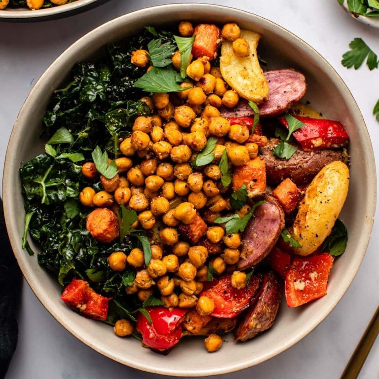Buffalo Cauliflower and Chickpea Grill Basket