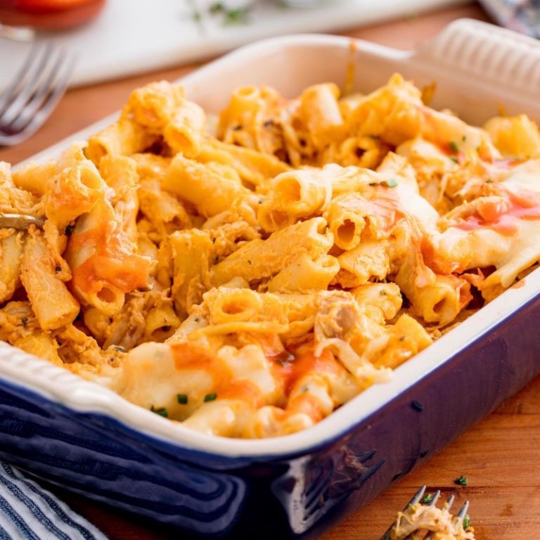 Buffalo Chicken Baked Mostaccioli
